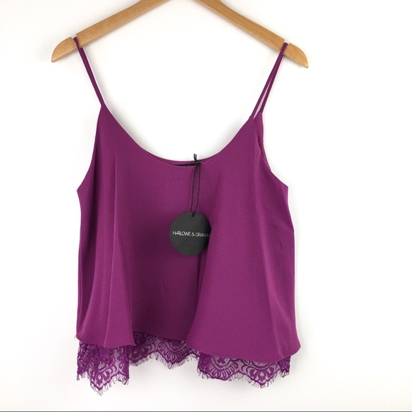 NWT Harlowe and Graham Double Layer Lace Cami Med - Picture 2 of 7